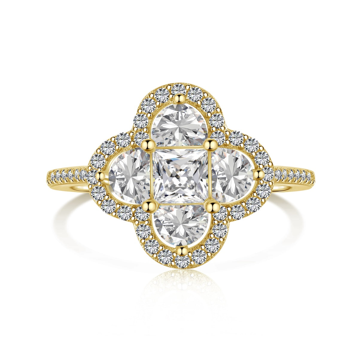 [Lora-Jewelry] Bague de banquet luxueuse en forme de fleur d'éternité