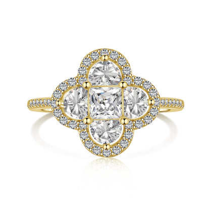 [Lora-Jewelry] Bague de banquet luxueuse en forme de fleur d'éternité