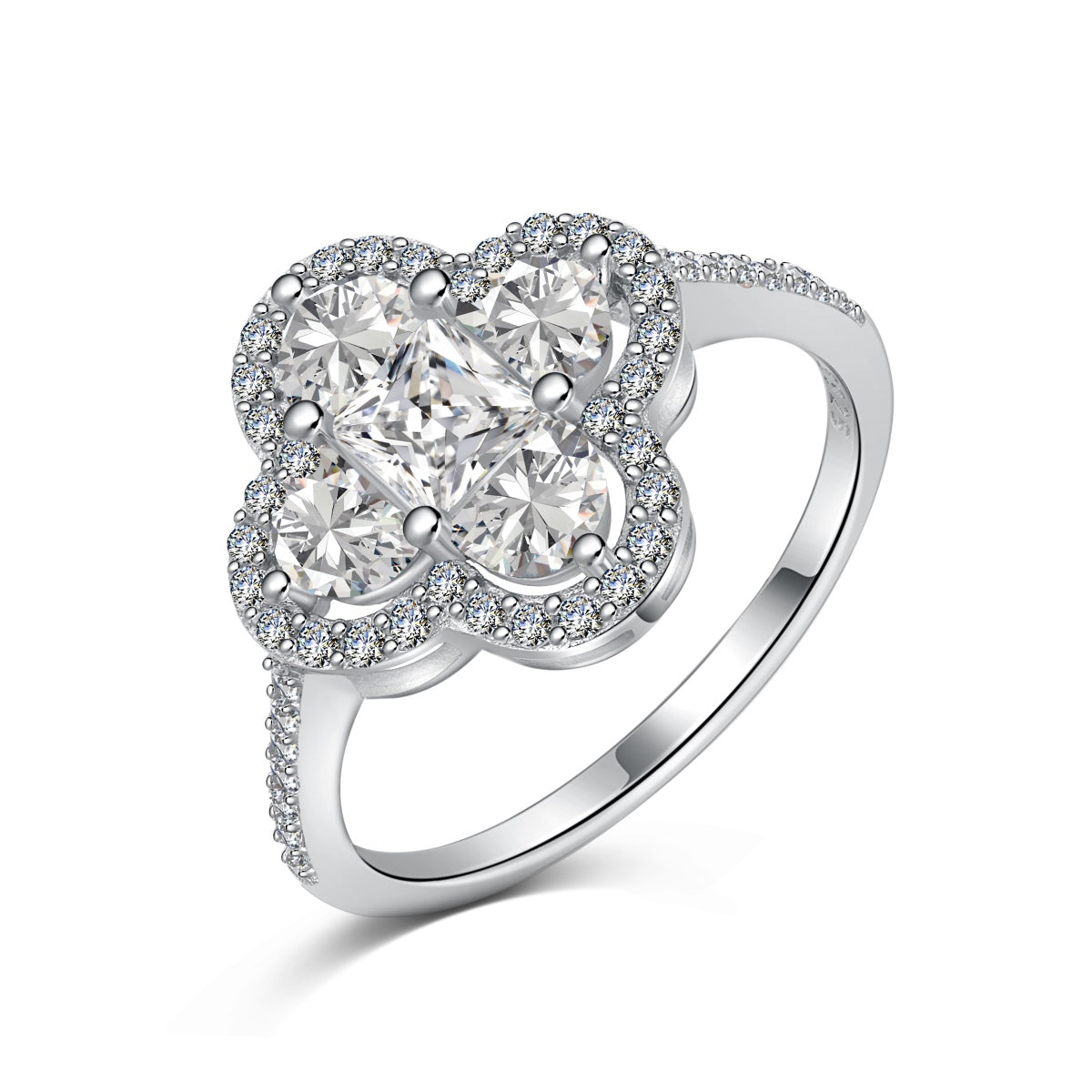 [Lora-Jewelry] Bague de banquet luxueuse en forme de fleur d'éternité