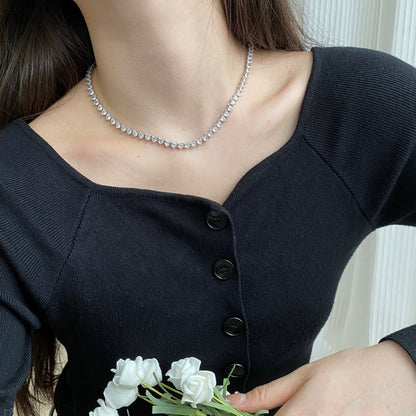 [Lora-Jewelry] Collier tennis orné de cœurs taillés
