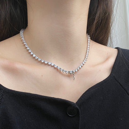 [Lora-Jewelry] Collier tennis orné de cœurs taillés