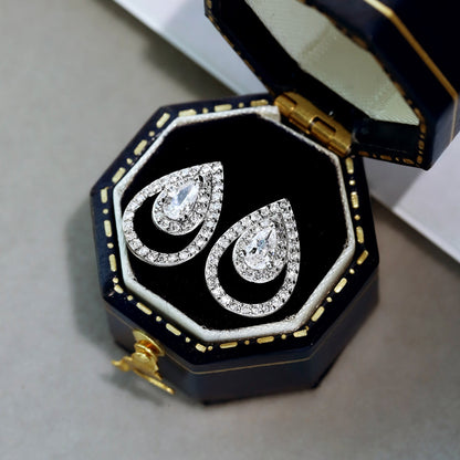 [Lora-Jewelry] Boucles d'oreilles scintillantes et délicates en forme de goutte d'eau