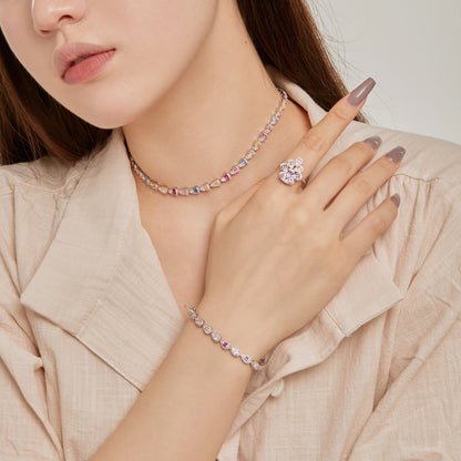 [Lora-Jewelry] Bague quotidienne scintillante et colorée en forme de goutte d'eau