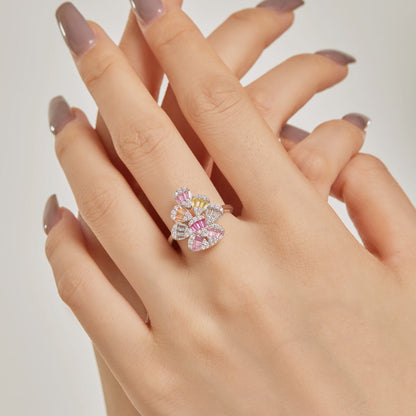 [Lora-Jewelry] Bague quotidienne scintillante et colorée en forme de goutte d'eau