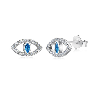 [Lora-Jewelry] Boucles d'oreilles à tige creuses Blue Devil Eyes
