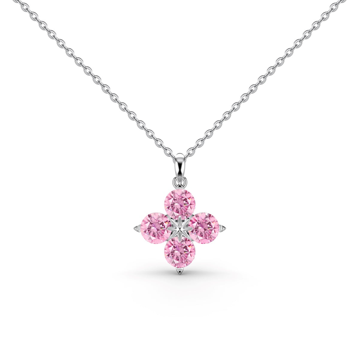 [Lora-Jewelry]四つ葉のクローバーと八芒星のネックレス