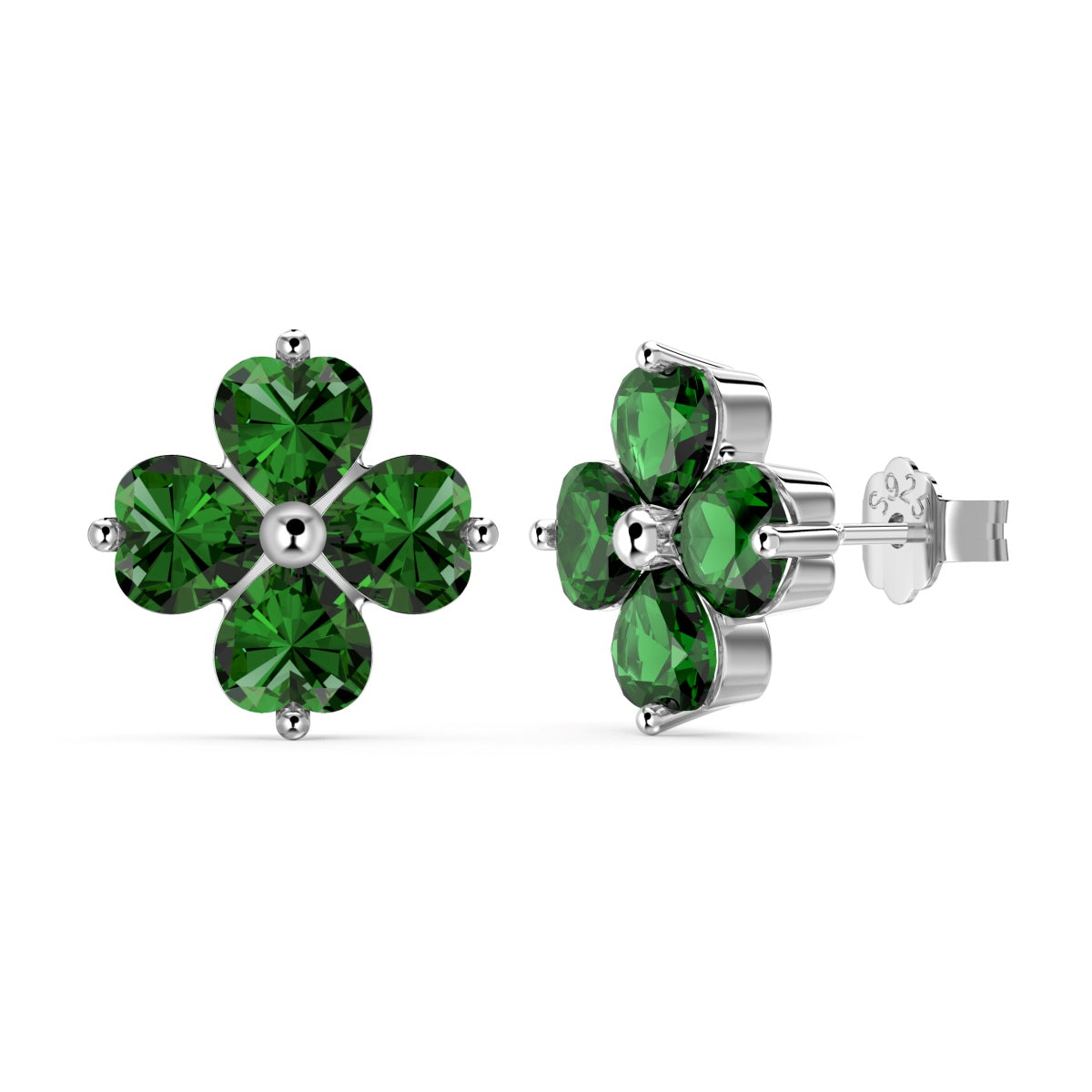 [Lora-Jewelry]Boucles d'oreilles boule trèfle à quatre feuilles