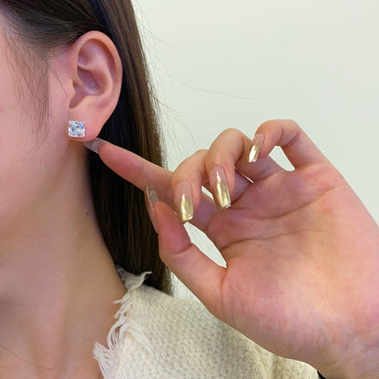 [Lora-Jewelry]Boucles d'oreilles carrées ornées