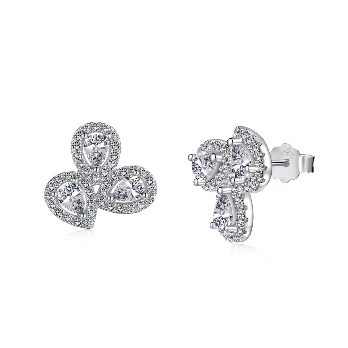 [Lora-Jewelry] Boucles d'oreilles ornées en forme de fleur taille poire