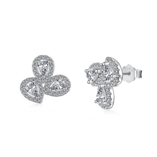 [Lora-Jewelry] Boucles d'oreilles ornées en forme de fleur taille poire