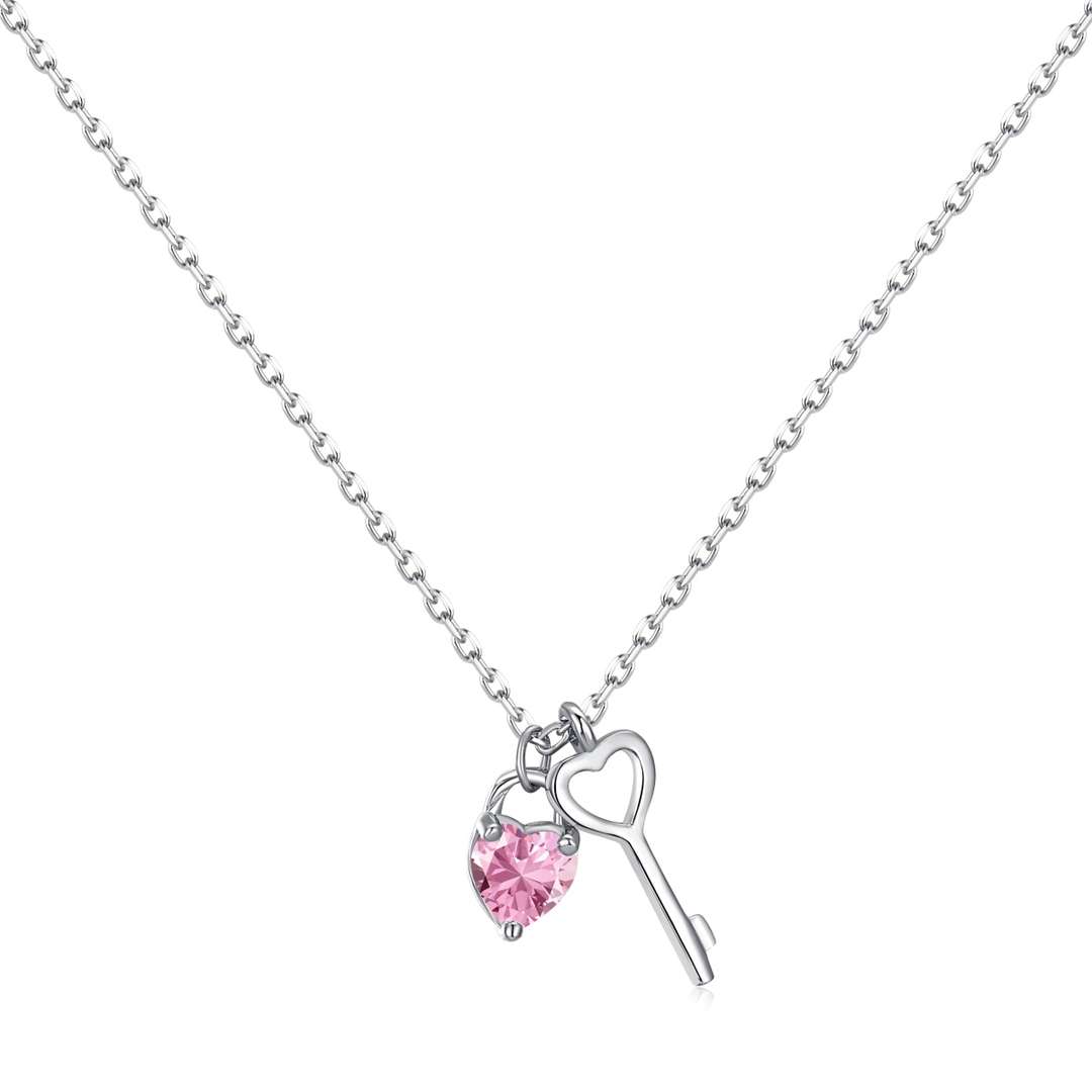[Lora-Jewelry] Collier pendentif clé unique en forme de cœur
