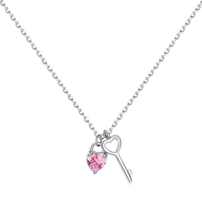 [Lora-Jewelry] Collier pendentif clé unique en forme de cœur