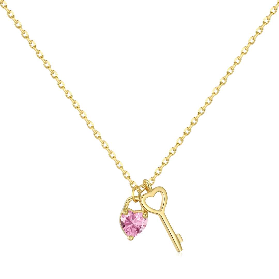 [Lora-Jewelry] Collier pendentif clé unique en forme de cœur