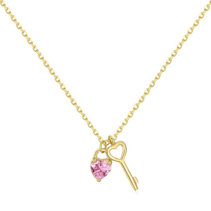 [Lora-Jewelry] Collier pendentif clé unique en forme de cœur