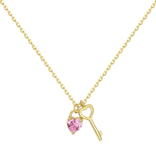 [Lora-Jewelry] Collier pendentif clé unique en forme de cœur