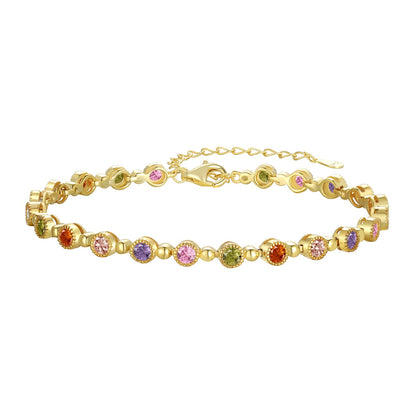 [Lora-Jewelry] Bracelet de fête scintillant et exquis à coupe ronde