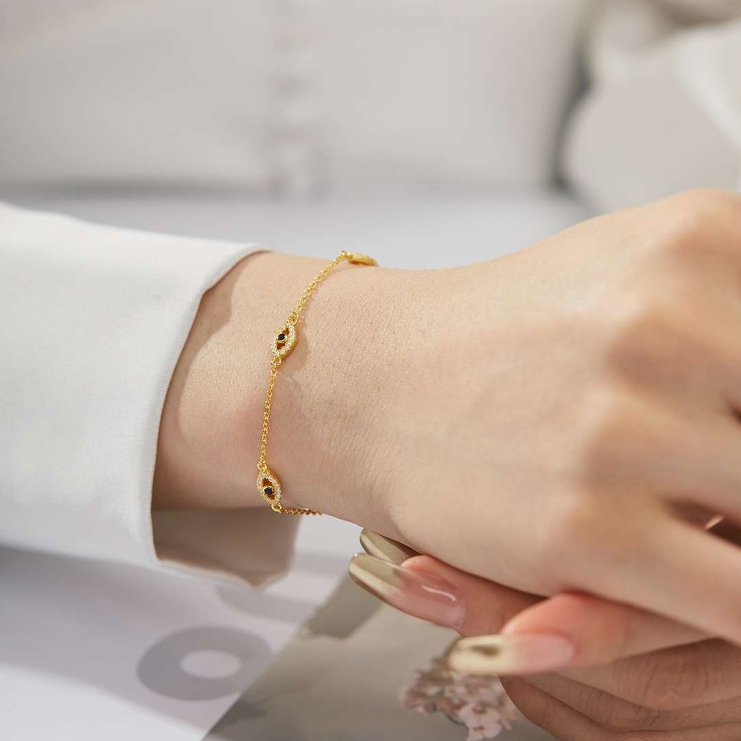 [Lora-Jewelry] Collier pendentif en forme de mauvais œil