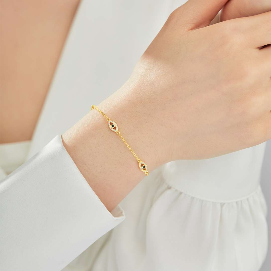 [Lora-Jewelry] Collier pendentif en forme de mauvais œil