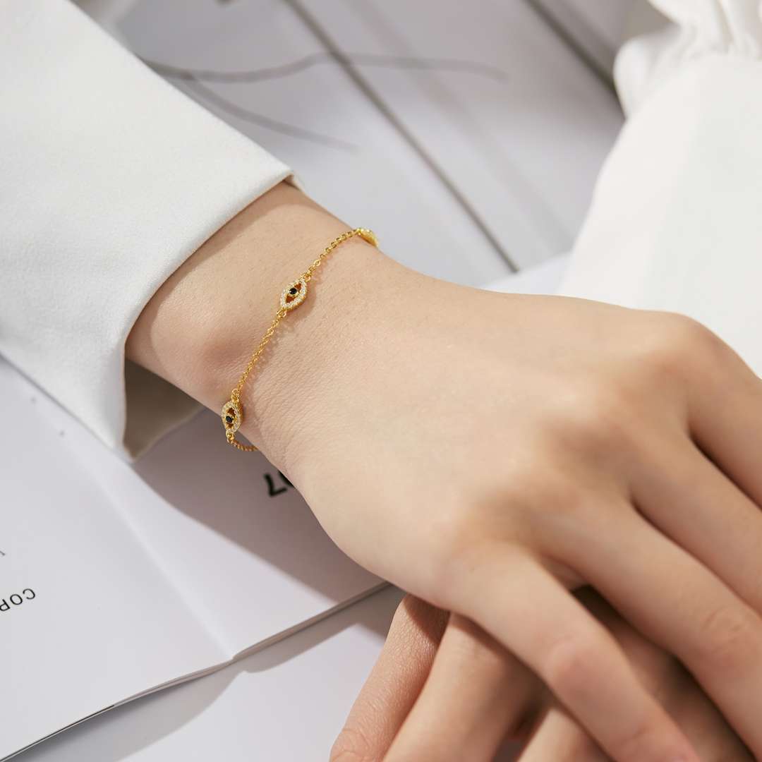 [Lora-Jewelry] Collier pendentif en forme de mauvais œil