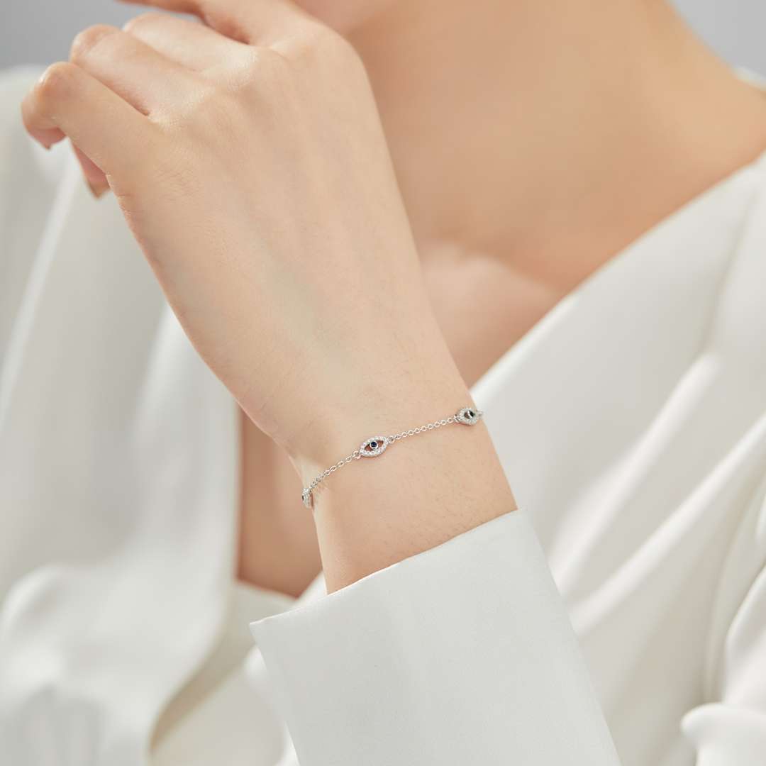 [Lora-Jewelry] Collier pendentif en forme de mauvais œil