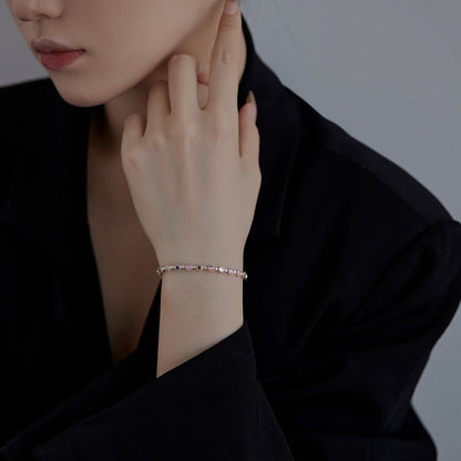 [Lora-Jewelry] Bracelet de fête scintillant et exquis à coupe ronde
