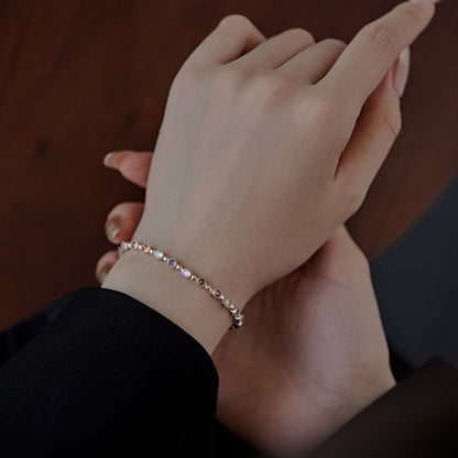 [Lora-Jewelry] Bracelet de fête scintillant et exquis à coupe ronde