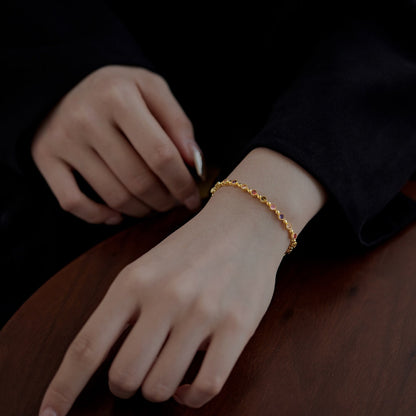 [Lora-Jewelry] Bracelet de fête scintillant et exquis à coupe ronde
