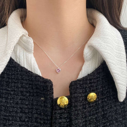 [Lora-Jewelry] Collier en forme de cœur orné