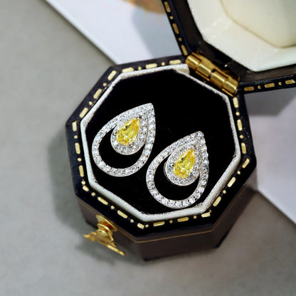 [Lora-Jewelry] Boucles d'oreilles scintillantes et délicates en forme de goutte d'eau