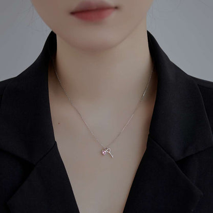 [Lora-Jewelry] Collier pendentif clé unique en forme de cœur