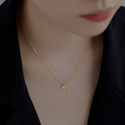 [Lora-Jewelry] Collier pendentif clé unique en forme de cœur