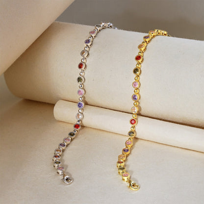[Lora-Jewelry] Bracelet de fête scintillant et exquis à coupe ronde