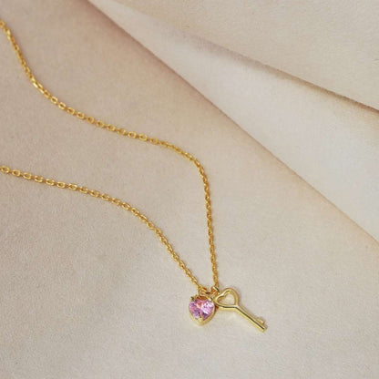 [Lora-Jewelry] Collier pendentif clé unique en forme de cœur