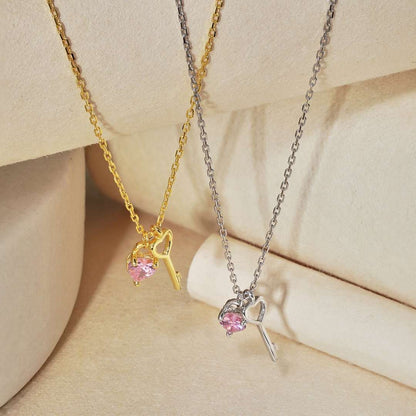 [Lora-Jewelry] Collier pendentif clé unique en forme de cœur