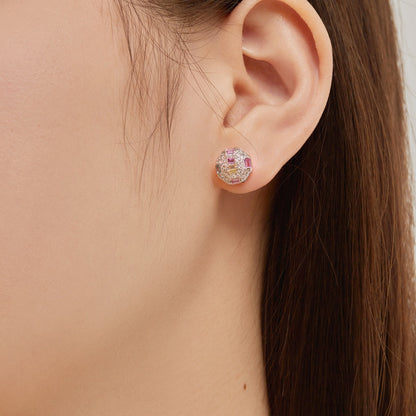 [Lora-Jewelry] Boucles d'oreilles octogonales colorées et ornées