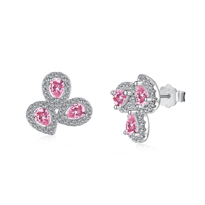 [Lora-Jewelry] Boucles d'oreilles ornées en forme de fleur taille poire