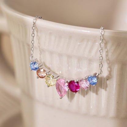 [Lora-Jewelry] Collier délicat en forme de cœur coloré