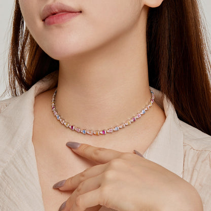 [Lora-Jewelry] Collier arc-en-ciel coloré et radieux