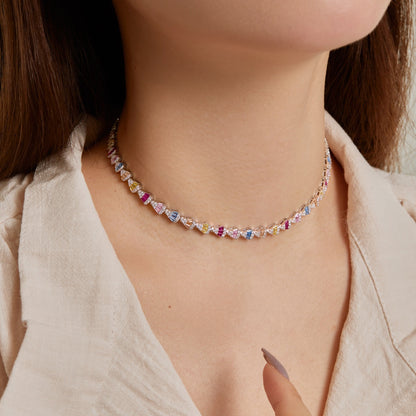 [Lora-Jewelry] Collier arc-en-ciel coloré et radieux