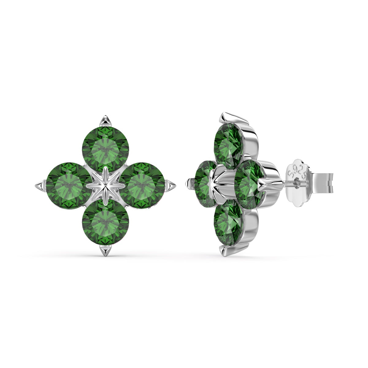 [Lora-Jewelry] Boucles d'oreilles trèfle à quatre feuilles et étoile à huit branches