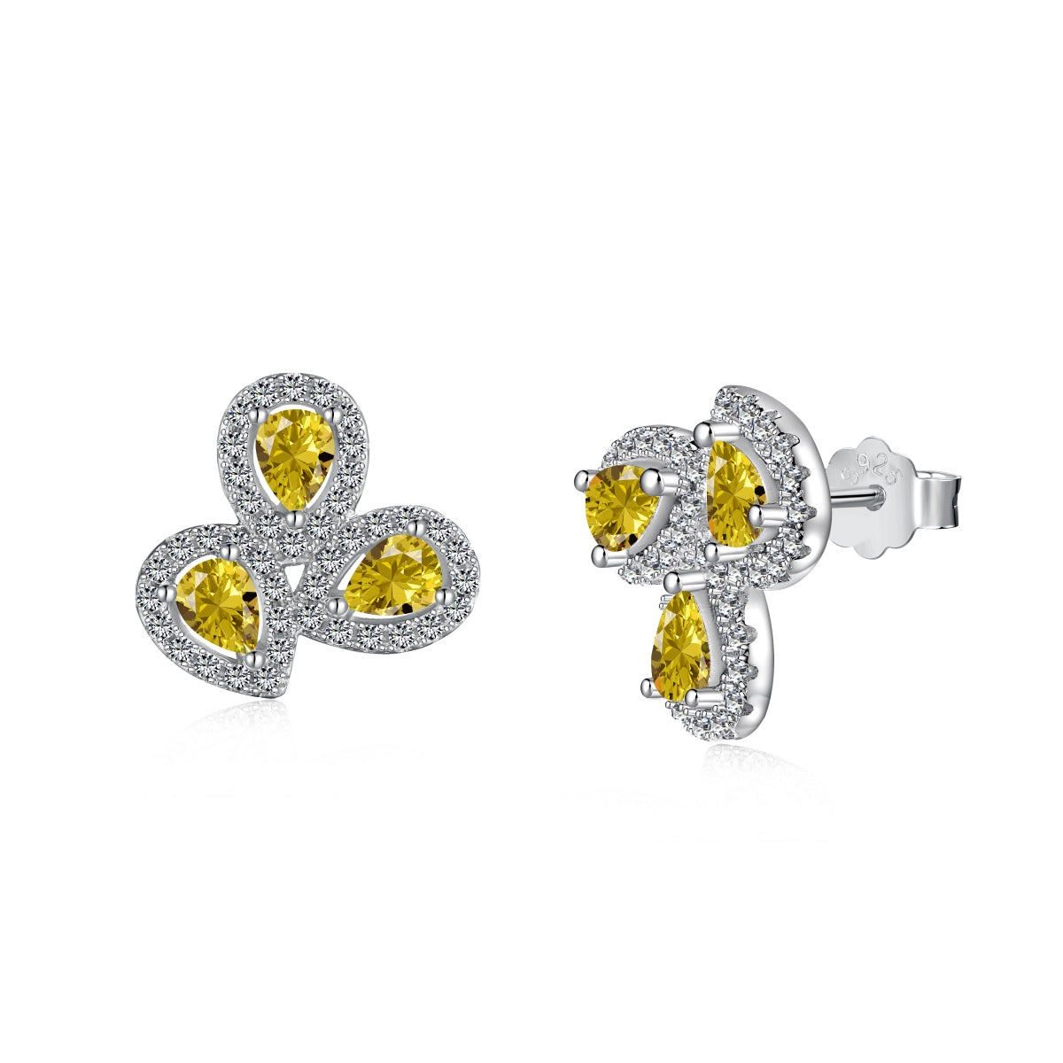[Lora-Jewelry] Boucles d'oreilles ornées en forme de fleur taille poire