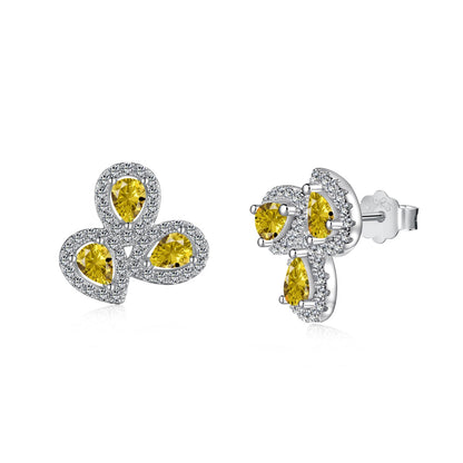 [Lora-Jewelry] Boucles d'oreilles ornées en forme de fleur taille poire