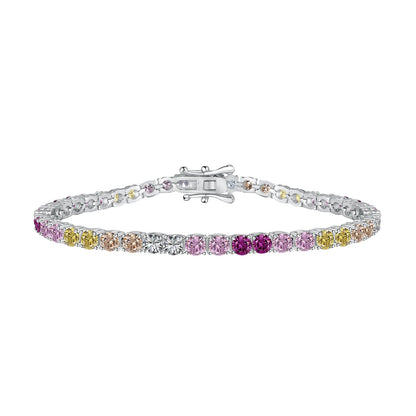 [Lora-Jewelry] Bracelet tennis rond coloré et éclatant