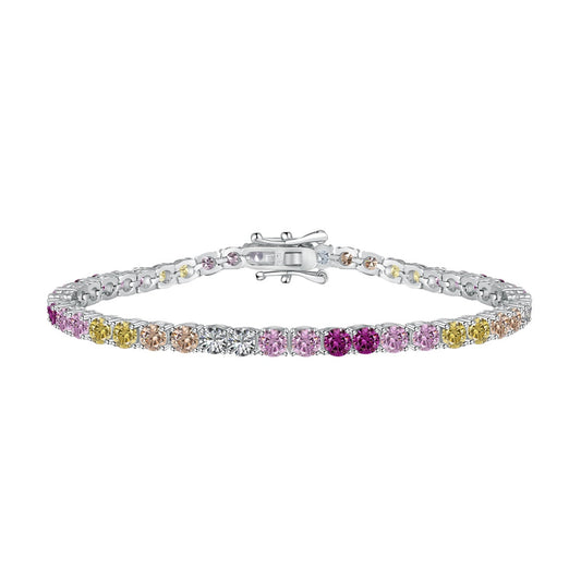 [Lora-Jewelry] Bracelet tennis rond coloré et éclatant