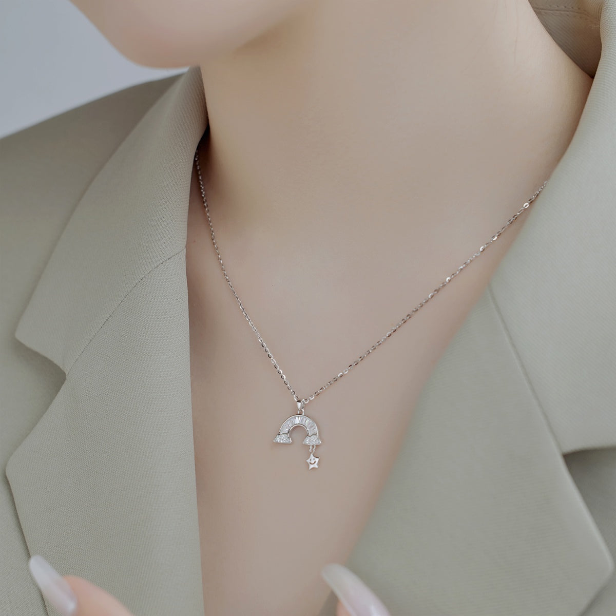 [Lora-Jewelry] Collier étoile arc-en-ciel unique