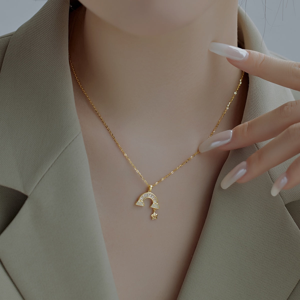 [Lora-Jewelry] Collier étoile arc-en-ciel unique