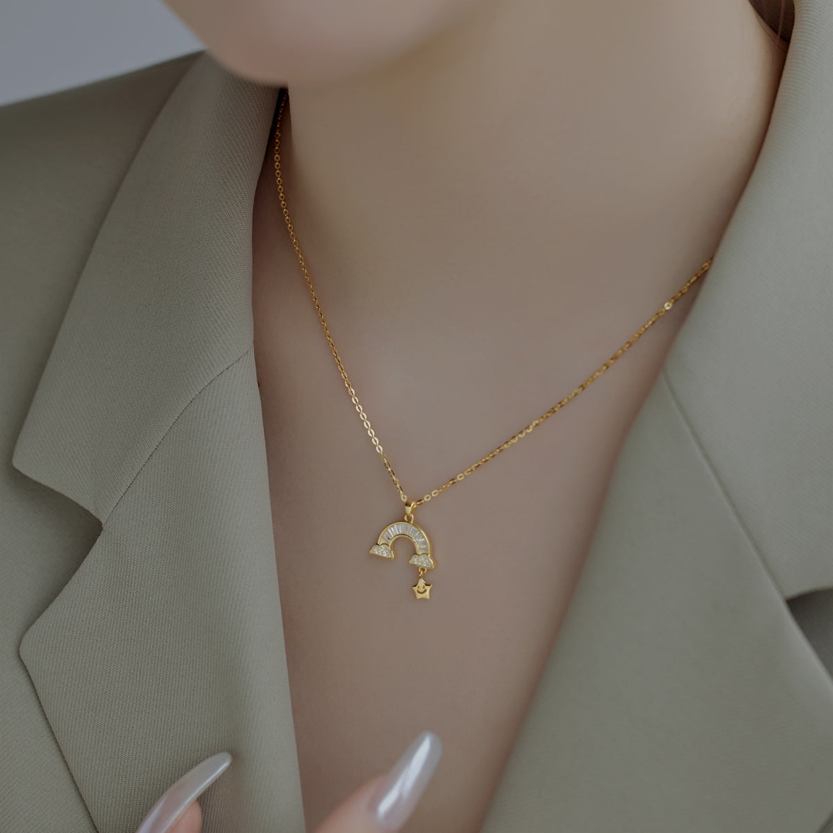 [Lora-Jewelry] Collier étoile arc-en-ciel unique