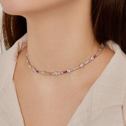 [Lora-Jewelry] Chaîne de tennis arc-en-ciel délicate et colorée