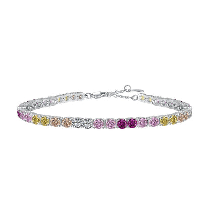 [Lora-Jewelry] Bracelet tennis rond coloré et éclatant