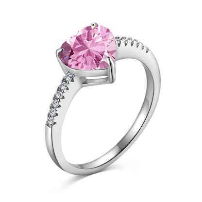 [Lora-Jewelry] Bague d'amoureux taille cœur éblouissante et brillante de 2,0 carats